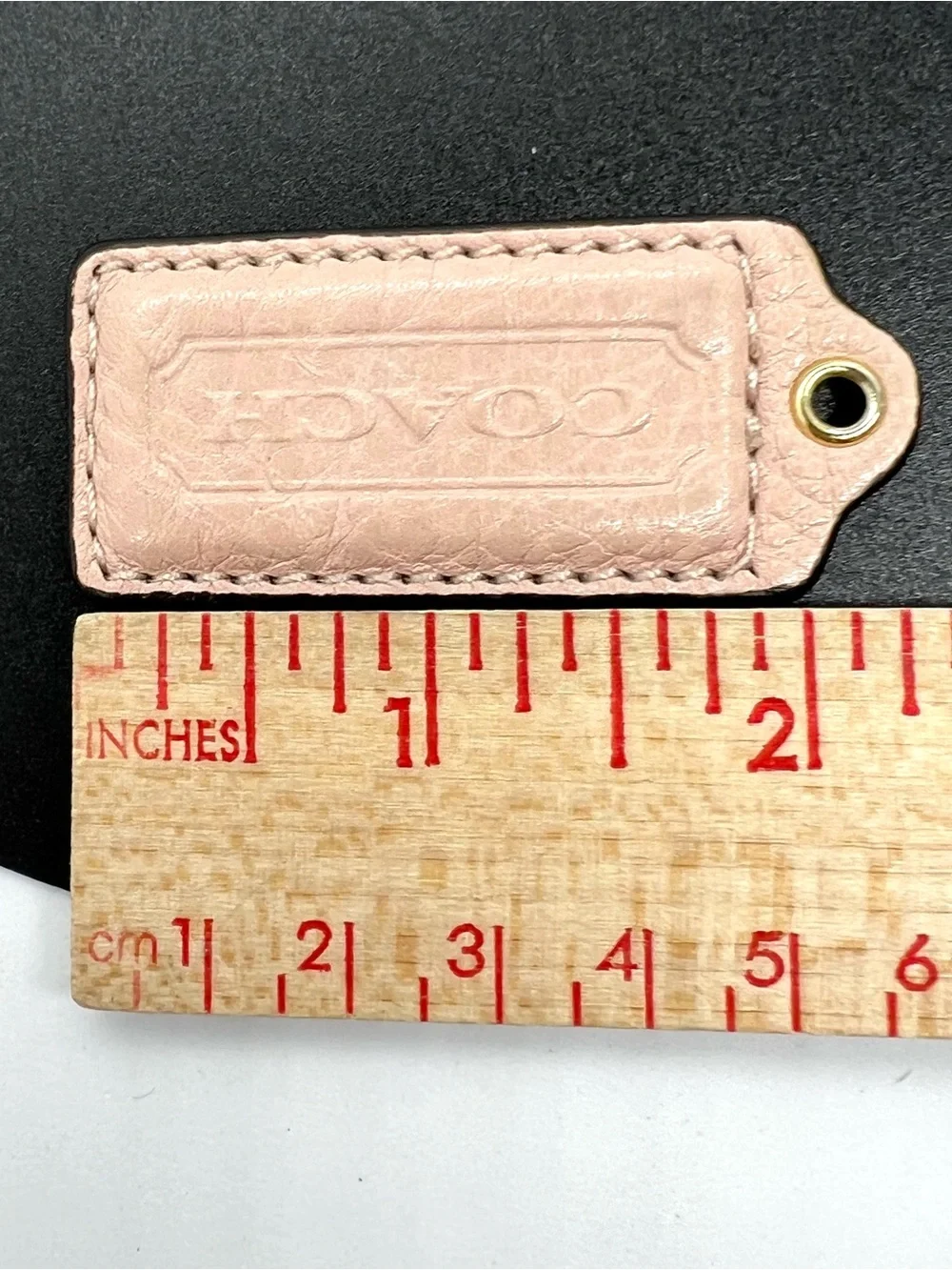 Authentic Coach Pebbled Leather Replacement Bag Charm Hangtag Blush Pink 2.25”